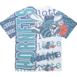 Men Mitchell & Ness T-Shirts & Tops-Jumbotron 2.0 Sublimated Ss Tee Charlotte Hornets