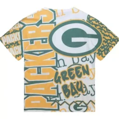 Men Mitchell & Ness T-Shirts & Tops-Jumbotron 2.0 Sublimated Ss Tee Green Bay Packers