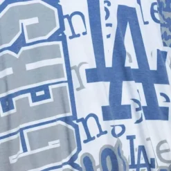 Men Mitchell & Ness T-Shirts & Tops-Jumbotron 2.0 Sublimated Ss Tee Los Angeles Dodgers