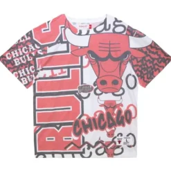 Men Mitchell & Ness T-Shirts & Tops-Jumbotron 2.0 Sublimated Ss Tee Chicago Bulls