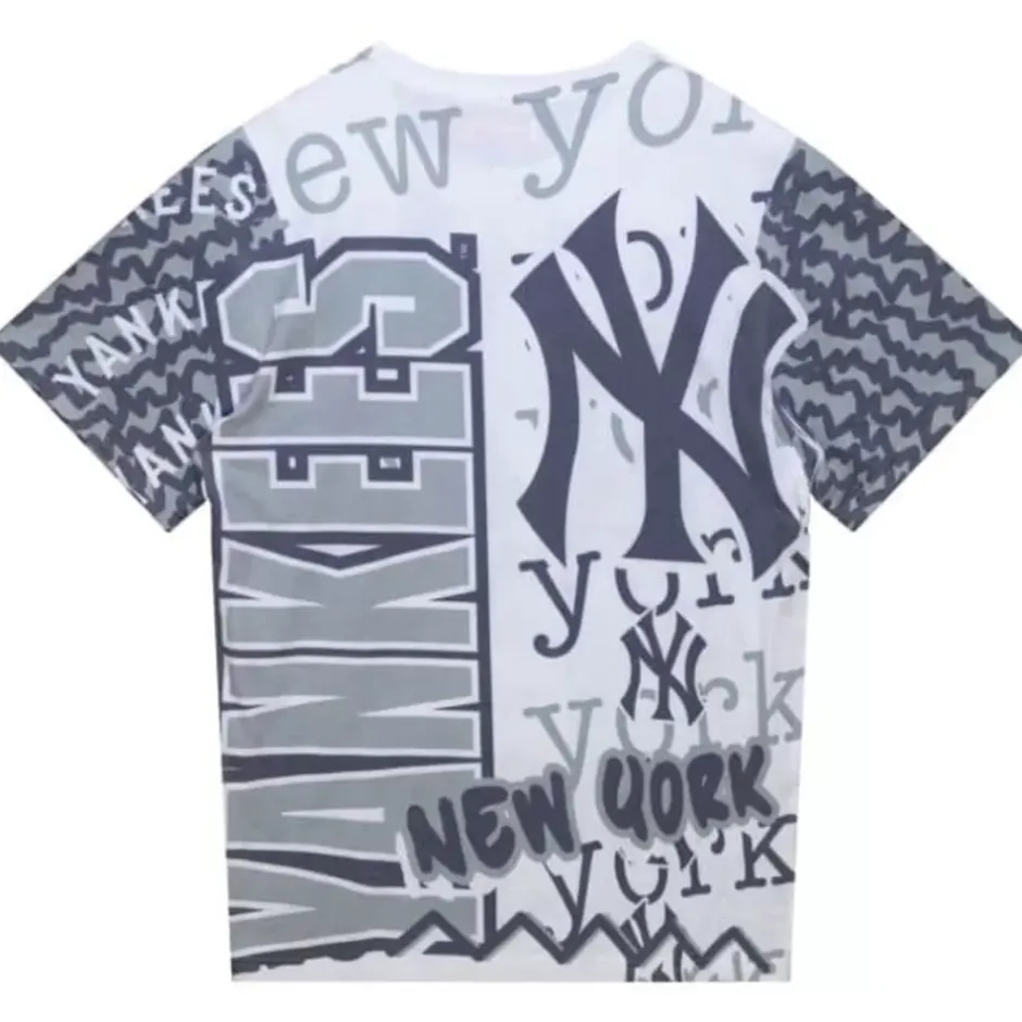 Men Mitchell & Ness T-Shirts & Tops-Jumbotron 2.0 Sublimated Ss Tee New York Yankees