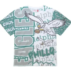 Men Mitchell & Ness T-Shirts & Tops-Jumbotron 2.0 Sublimated Ss Tee Philadelphia Eagles