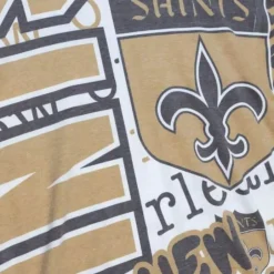 Men Mitchell & Ness T-Shirts & Tops-Jumbotron 2.0 Sublimated Ss Tee New Orleans Saints