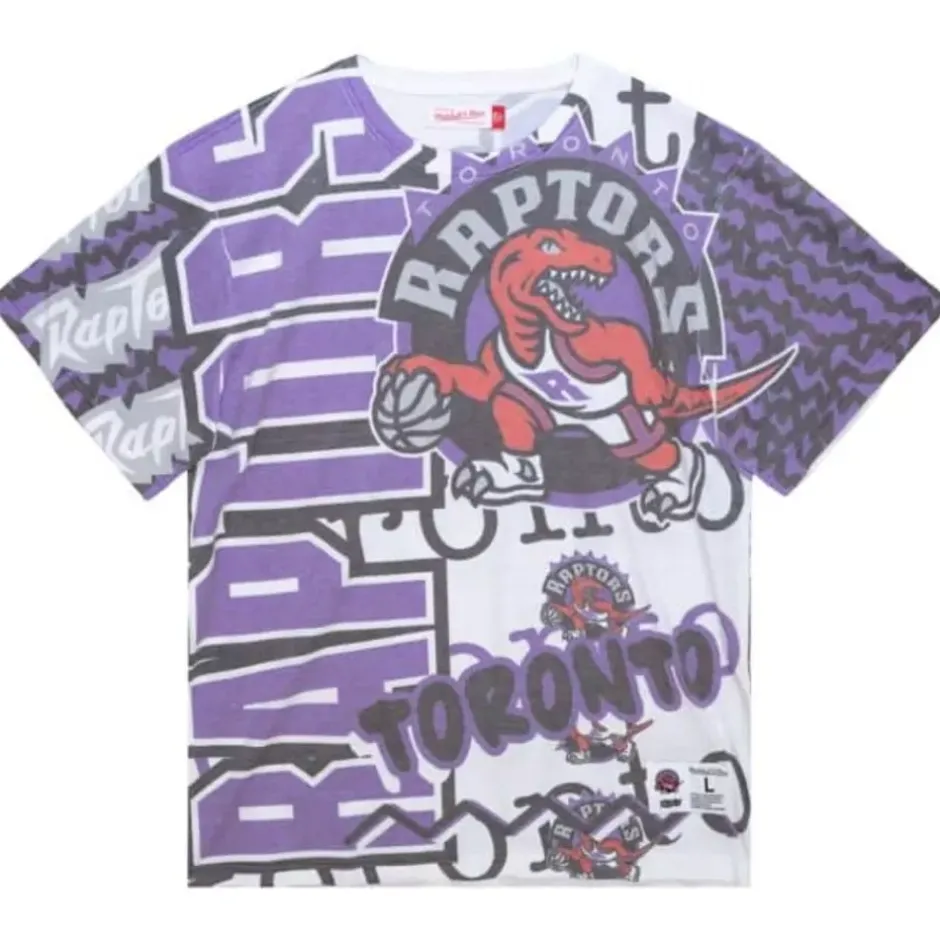 Men Mitchell & Ness T-Shirts & Tops-Jumbotron 2.0 Sublimated Ss Tee Toronto Raptors