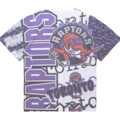 Men Mitchell & Ness T-Shirts & Tops-Jumbotron 2.0 Sublimated Ss Tee Toronto Raptors