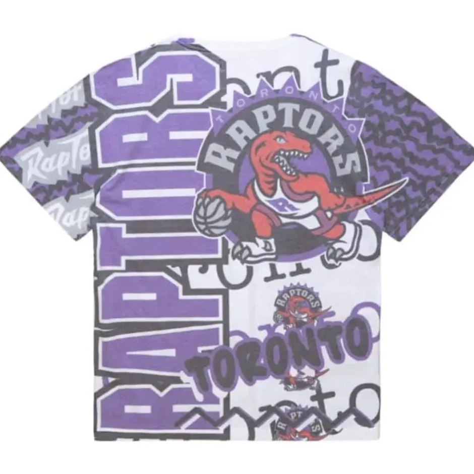 Men Mitchell & Ness T-Shirts & Tops-Jumbotron 2.0 Sublimated Ss Tee Toronto Raptors