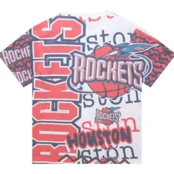 Men Mitchell & Ness T-Shirts & Tops-Jumbotron 2.0 Sublimated Ss Tee Houston Rockets