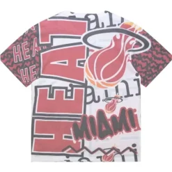 Men Mitchell & Ness T-Shirts & Tops-Jumbotron 2.0 Sublimated Ss Tee Miami Heat