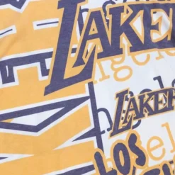 Men Mitchell & Ness T-Shirts & Tops-Jumbotron 2.0 Sublimated Ss Tee Los Angeles Lakers