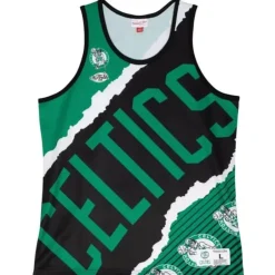 Men Mitchell & Ness T-Shirts & Tops-Jumbotron 2.0 Sublimated Tank Boston Celtics