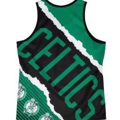 Men Mitchell & Ness T-Shirts & Tops-Jumbotron 2.0 Sublimated Tank Boston Celtics
