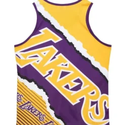 Men Mitchell & Ness T-Shirts & Tops-Jumbotron 2.0 Sublimated Tank Los Angeles Lakers