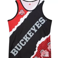 Men Mitchell & Ness T-Shirts & Tops-Jumbotron 2.0 Sublimated Tank Ohio State