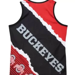 Men Mitchell & Ness T-Shirts & Tops-Jumbotron 2.0 Sublimated Tank Ohio State