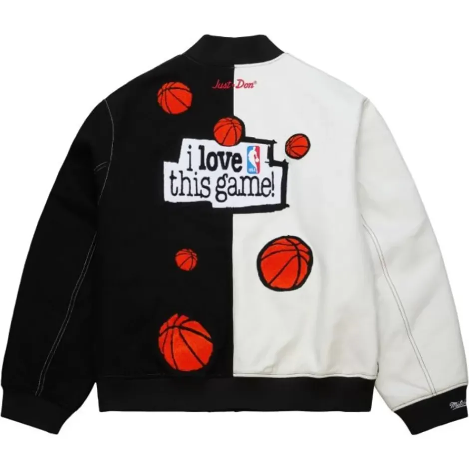 Men Mitchell & Ness Jackets & Outerwear-Just Don I Love This Game Wool Jacket Branded