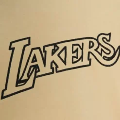 Men Mitchell & Ness Hoodies & Sweatshirts-Khaki Black Hoodie Los Angeles Lakers