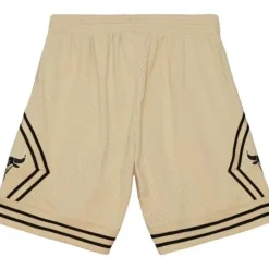 Men Mitchell & Ness Shorts-Khaki Black Swingman Chicago Bulls 1997-98 Shorts