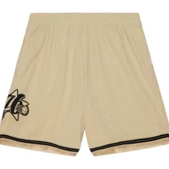 Men Mitchell & Ness Shorts-Khaki Black Swingman Philadelphia 76Ers 2000-01 Shorts