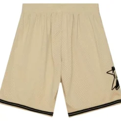 Men Mitchell & Ness Shorts-Khaki Black Swingman Philadelphia 76Ers 2000-01 Shorts