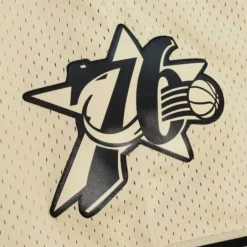 Men Mitchell & Ness Shorts-Khaki Black Swingman Philadelphia 76Ers 2000-01 Shorts