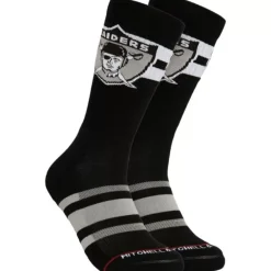 Woman Mitchell & Ness Accessories-Lateral Crew Socks Oakland Raiders