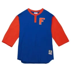 Men Mitchell & Ness T-Shirts & Tops-Legendary Slub Henley University Of Florida