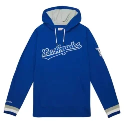 Men Mitchell & Ness T-Shirts & Tops-Legendary Slub Long Sleeve Hoodie Los Angeles Dodgers