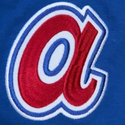 Men Mitchell & Ness T-Shirts & Tops-Legendary Slub Long Sleeve Hoodie Atlanta Braves