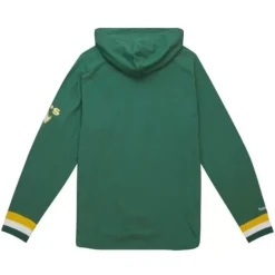 Men Mitchell & Ness T-Shirts & Tops-Legendary Slub Long Sleeve Hoodie Oakland Athletics