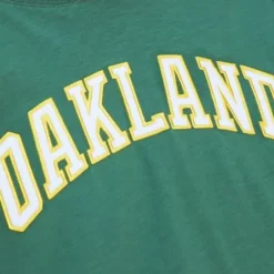 Men Mitchell & Ness T-Shirts & Tops-Legendary Slub Long Sleeve Hoodie Oakland Athletics