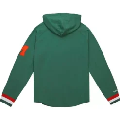 Men Mitchell & Ness T-Shirts & Tops-Legendary Slub Long Sleeve Hoodie University Of Miami