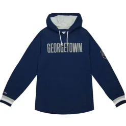 Men Mitchell & Ness T-Shirts & Tops-Legendary Slub Long Sleeve Hoodie Georgetown University