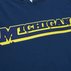 Men Mitchell & Ness T-Shirts & Tops-Legendary Slub Long Sleeve Hoodie University Of Michigan