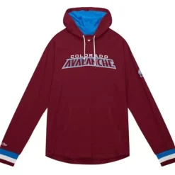 Men Mitchell & Ness Hoodies & Sweatshirts-Legendary Slub Long Sleeve Hoodie Colorado Avalanche