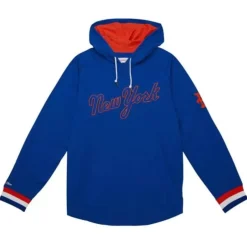Men Mitchell & Ness T-Shirts & Tops-Legendary Slub Long Sleeve Hoodie New York Mets