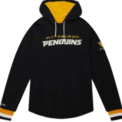 Men Mitchell & Ness Hoodies & Sweatshirts-Legendary Slub Long Sleeve Hoodie Pittsburgh Penguins