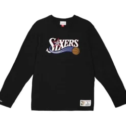Men Mitchell & Ness T-Shirts & Tops-Legendary Slub Longsleeve Philadelphia 76Ers