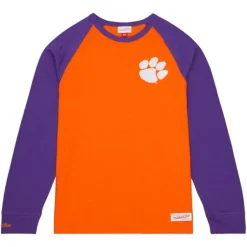 Men Mitchell & Ness T-Shirts & Tops-Legendary Slub Ls Tee Clemson University