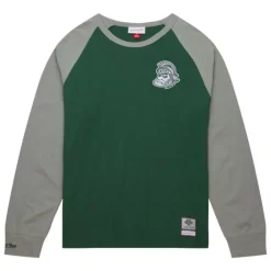 Men Mitchell & Ness T-Shirts & Tops-Legendary Slub Ls Tee Michigan State University