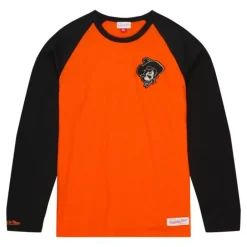 Men Mitchell & Ness T-Shirts & Tops-Legendary Slub Ls Tee Oklahoma State University