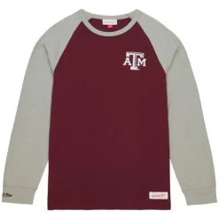 Men Mitchell & Ness T-Shirts & Tops-Legendary Slub Ls Tee Texas A&M University