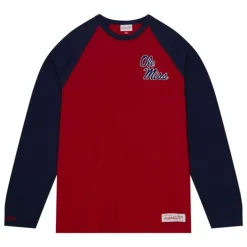 Men Mitchell & Ness T-Shirts & Tops-Legendary Slub Ls Tee University Of Mississippi