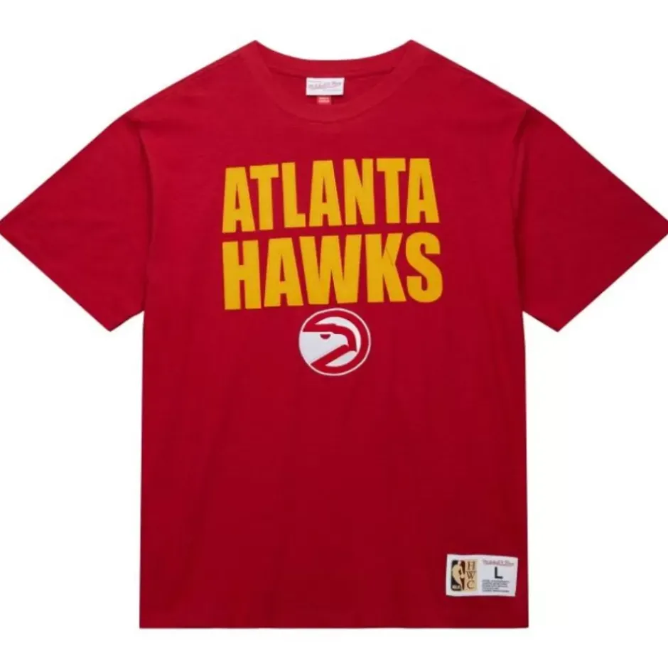 Men Mitchell & Ness T-Shirts & Tops-Legendary Slub S/S Tee Atlanta Hawks
