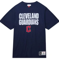Men Mitchell & Ness T-Shirts & Tops-Legendary Slub Ss Tee Cleveland Guardians