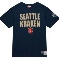 Men Mitchell & Ness T-Shirts & Tops-Legendary Slub Ss Tee Current Logo Seattle Kraken