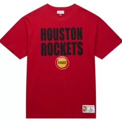 Men Mitchell & Ness T-Shirts & Tops-Legendary Slub S/S Tee Houston Rockets