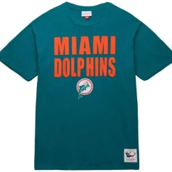 Men Mitchell & Ness T-Shirts & Tops-Legendary Slub S/S Tee Miami Dolphins