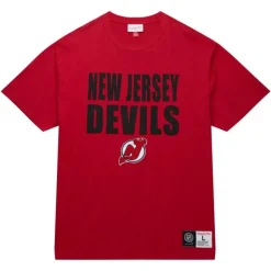 Men Mitchell & Ness T-Shirts & Tops-Legendary Slub S/S Tee New Jersey Devils