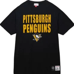 Men Mitchell & Ness T-Shirts & Tops-Legendary Slub S/S Tee Pittsburgh Penguins