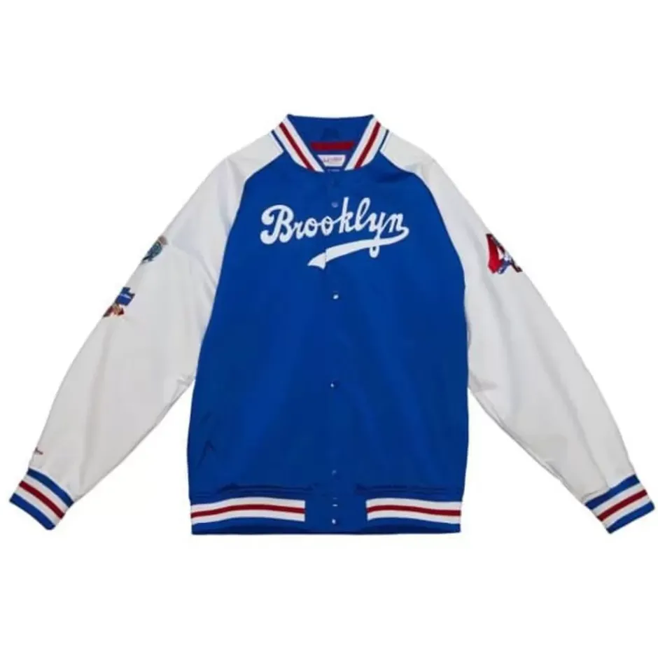 Men Mitchell & Ness Jackets & Outerwear-Legends Satin Jacket Brooklyn Dodgers Jackie Robinson